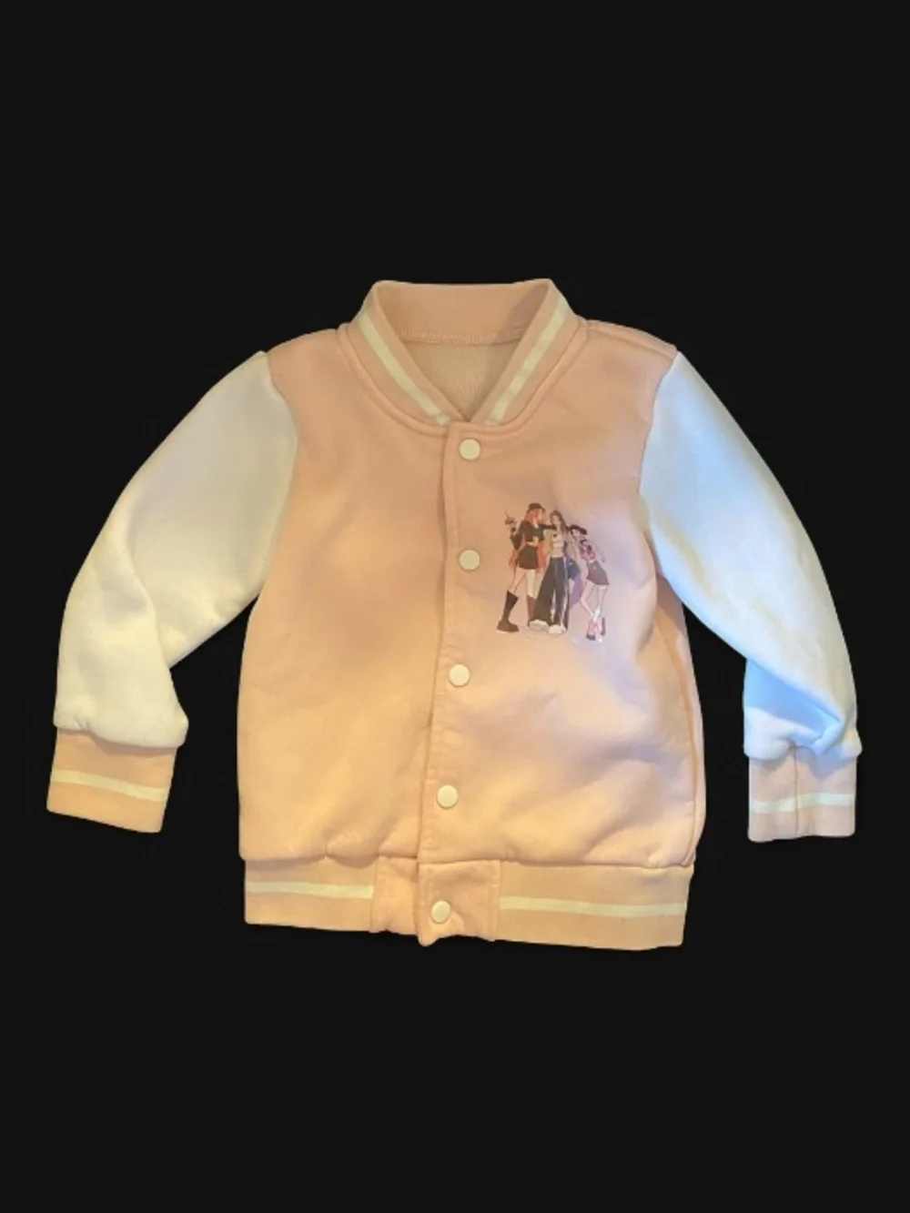 Pink & White Anime Girl Varsity Jacket